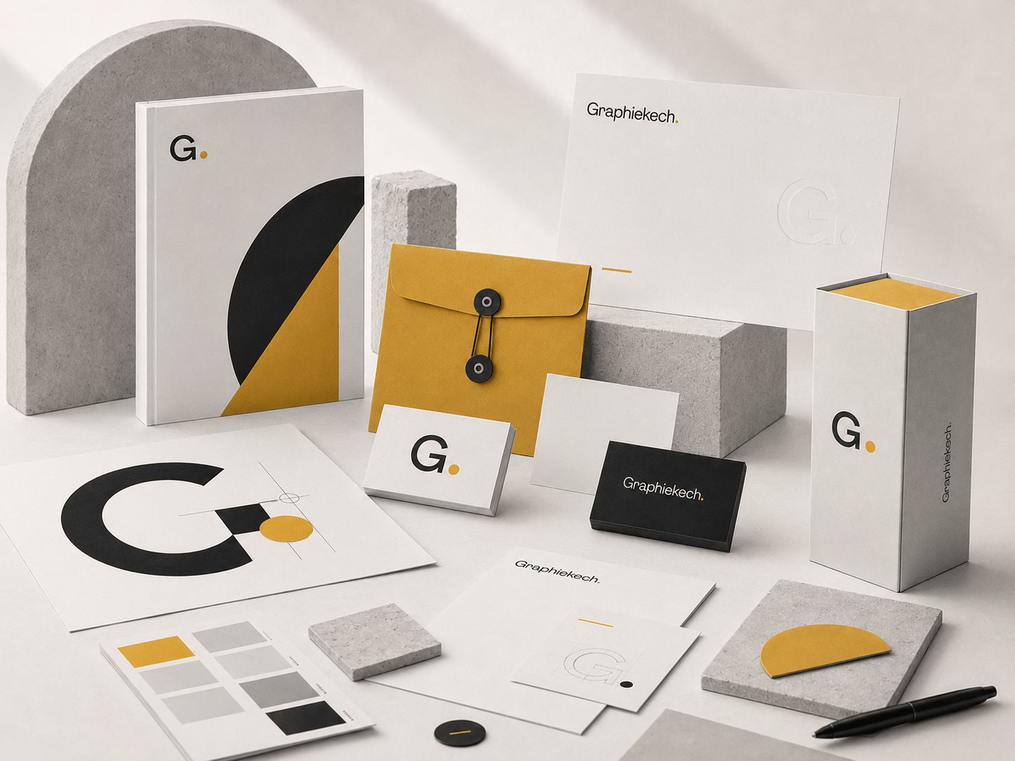 Projet d’identité visuelle et branding réalisé par Graphiekech